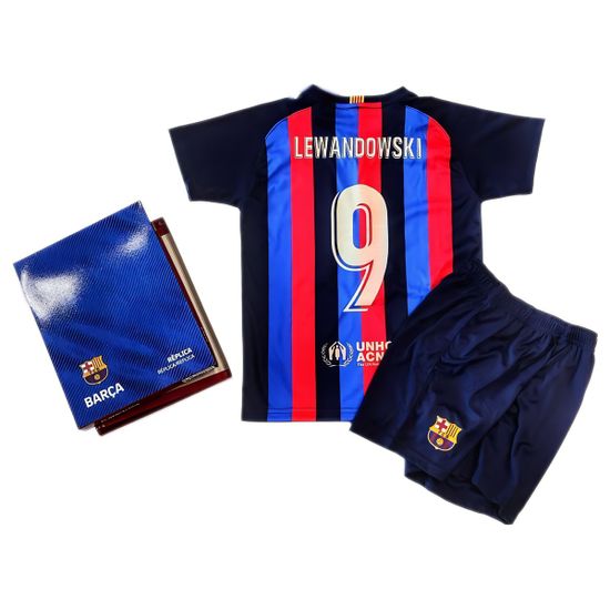 FotbalFans Dětský dres FC Barcelona, Lewandowski 9, tričko a šortky | 5-6 let