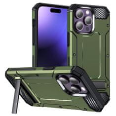 Techsuit Kryt iPhone 15 Pro, Techsuit - Hybrid Armor Kickstand , zelený