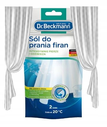 Dr. Beckmann Prací a bělící sůl na záclony 80g