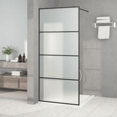 Vidaxl Sprchová zástěna walk-in černá 90 x 195 cm mléčné ESG sklo