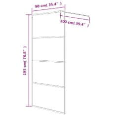 Vidaxl Sprchová zástěna walk-in stříbrná 90 x 195 cm čiré ESG sklo