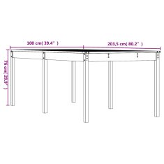 Vidaxl Zahradní stůl medově hnědý 203,5 x 100 x 76 cm masivní borovice