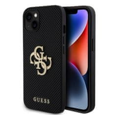 Guess  PU Perforated 4G Glitter Metal Logo Zadní Kryt pro iPhone 15 Black