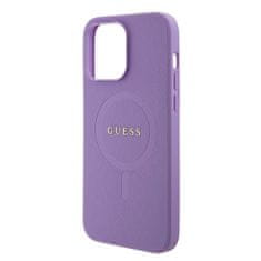 Guess  PU Saffiano MagSafe Zadní Kryt pro iPhone 15 Pro Purple