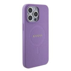 Guess  PU Saffiano MagSafe Zadní Kryt pro iPhone 15 Pro Purple