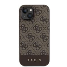 Guess  PU 4G Stripe MagSafe Zadní Kryt pro iPhone 15 Brown