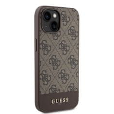 Guess  PU 4G Stripe MagSafe Zadní Kryt pro iPhone 15 Brown