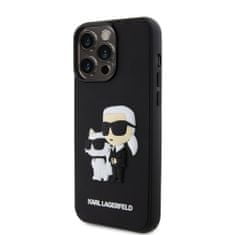 Karl Lagerfeld  3D Rubber Karl and Choupette Zadní Kryt pro iPhone 14 Pro Max Black