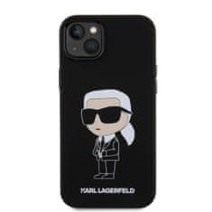 Karl Lagerfeld  Liquid Silicone Ikonik NFT Zadní Kryt pro iPhone 15 Plus Black