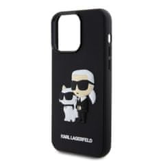 Karl Lagerfeld  3D Rubber Karl and Choupette Zadní Kryt pro iPhone 14 Pro Max Black