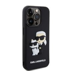 Karl Lagerfeld  3D Rubber Karl and Choupette Zadní Kryt pro iPhone 14 Pro Black