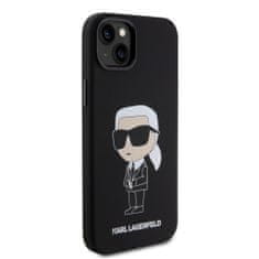 Karl Lagerfeld  Liquid Silicone Ikonik NFT Zadní Kryt pro iPhone 15 Plus Black