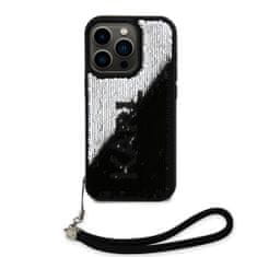 Karl Lagerfeld  Sequins Reversible Zadní Kryt pro iPhone 15 Pro Black/Silver