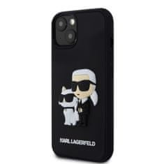 Karl Lagerfeld  3D Rubber Karl and Choupette Zadní Kryt pro iPhone 14 Black