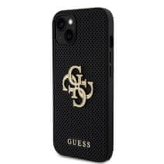 Guess  PU Perforated 4G Glitter Metal Logo Zadní Kryt pro iPhone 15 Black