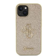 Guess  PU Fixed Glitter 4G Metal Logo Zadní Kryt pro iPhone 13 Gold