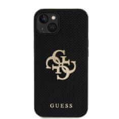 Guess  PU Perforated 4G Glitter Metal Logo Zadní Kryt pro iPhone 15 Black