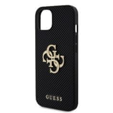 Guess  PU Perforated 4G Glitter Metal Logo Zadní Kryt pro iPhone 15 Black