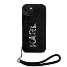 Karl Lagerfeld  Sequins Reversible Zadní Kryt pro iPhone 15 Black/Silver