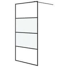 Vidaxl Sprchová zástěna walk-in černá 100x195 cm napůl mléčné ESG sklo