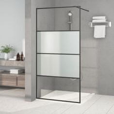 Vidaxl Sprchová zástěna walk-in černá 100x195 cm napůl mléčné ESG sklo