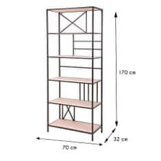 ModernHome Regál Kovový 6 Polic 170 Cm