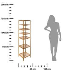 ModernHome Bambusový Koupelnový Regál 145 Cm
