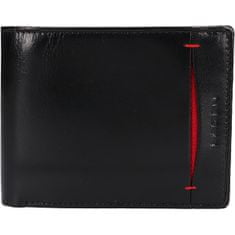 Lagen Pánská kožená peněženka 50749 BLACK/RED