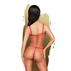 Penthouse Penthouse Body Search S-L (Red), síťovaný catsuit pro ni