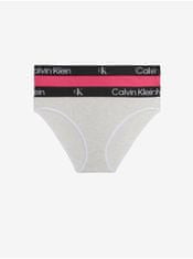 Calvin Klein Sada dvou dámských kalhotek v tmavě růžové a světle šedé barvě 2PK Calvin Klein Underwear XL