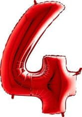 Grabo Nafukovací balónek číslo 4 červený 102cm extra velký -