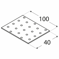 DOMAX PP2 - destička perforovaná 100x40x2,0 mm