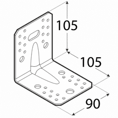 DOMAX KP21 - úhelník s prolisem 105x105x90x2,5 mm