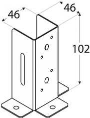 DOMAX PSP 45 DX (46*102*106*2) Patka sloupku 45 se čtvercovou základnou
