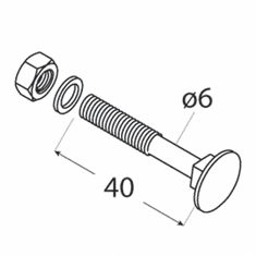 DOMAX ZACB 06040 Vratový šroub C černá 6x40 4 ks/balení