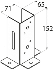 DOMAX PSP 70 DX (71*152*151*2) Patka sloupku 70 se čtvercovou základnou