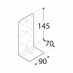 DOMAX KP8 - úhelník s prolisem 145x70x90x2,5 mm