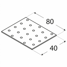 DOMAX PP1 - destička perforovaná 80x40x2,0 mm