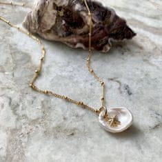 Překrásný pozlacený náhrdelník Perla a hvězda Sea