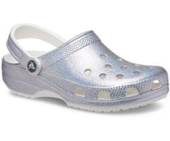 Crocs Classic Glitter II Clogs Unisex, 39-40 EU, M7W9, Pantofle, Dřeváky, Multi/Glitter, Stříbrná, 207551-90H