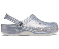 Crocs Classic Glitter II Clogs Unisex, 39-40 EU, M7W9, Pantofle, Dřeváky, Multi/Glitter, Stříbrná, 207551-90H