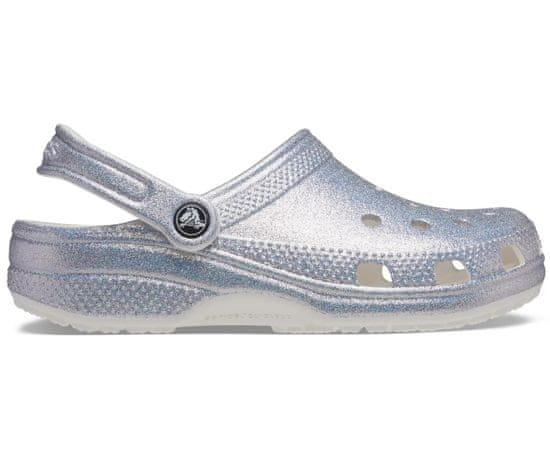 Crocs Classic Glitter II Clogs Unisex, 36-37 EU, M4W6, Pantofle, Dřeváky, Multi/Glitter, Stříbrná, 207551-90H