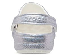 Crocs Classic Glitter II Clogs Unisex, 39-40 EU, M7W9, Pantofle, Dřeváky, Multi/Glitter, Stříbrná, 207551-90H