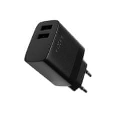 FIXED Set síťové nabíječky s 2xUSB výstupem a USB/micro USB kabelu, 1 metr, 17W Smart Rapid Charge FIXC17N-2UM-BK, černá