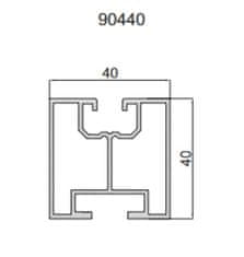 sapro FVE Hliníkový montážní H profil 40x40mm, 2,2m, délka 2200m pro kladívkový šroub (T)