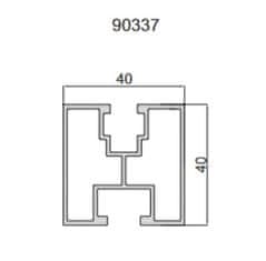 sapro FVE Hliníkový montážní H profil 40x40mm, 2,2m, délka 2200mm pro M10 hlavu