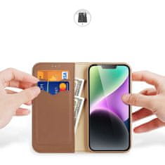 Dux Ducis Hivo kožené pouzdro s RFID blokováním na iPhone 15 PLUS 6.7" Brown