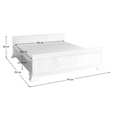 BPS-koupelny Postel KLS, sosna andersen, 160x200, KORA