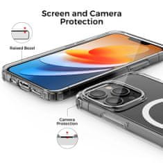 Techsuit Kryt iPhone 15 Pro, Techsuit - MagSafe Pro, transparentní