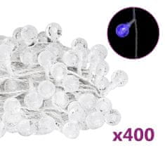 Vidaxl Světelný řetěz kulaté žárovky 40 m 400 LED modrý 8 funkcí